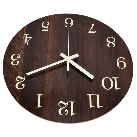 NFTIGB Wood Wall Clock Retro Style Quiet Silent Quartz Movement 3D Luminous Analog Clock for Bedroom Office Kitchen Living Room Farmhouse Decor (13 inches / 33 cm)