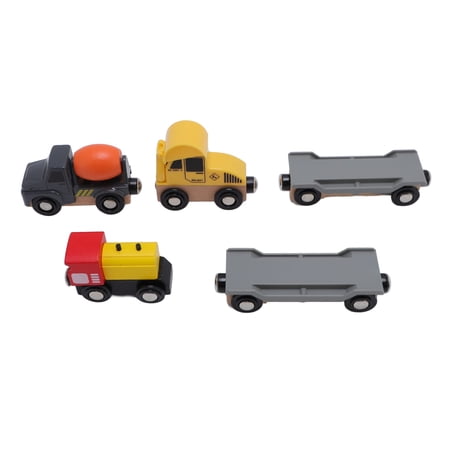 NFTIGB Wooden Train Toy Set Improve Hand Eye Coordination Educational Easy To Assemble Children Model Train for Kids Maple Wood Toys Compatible Play Vehicles (6.3 inches / 16.0 cm)