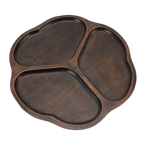 NFTIGB Wooden Tray Divided Serving Tray for Appetizers Snacks Veggie Platter Decorative Sectional Platter for Party Buffet, 10.2 Inches / 26 cm, Style A