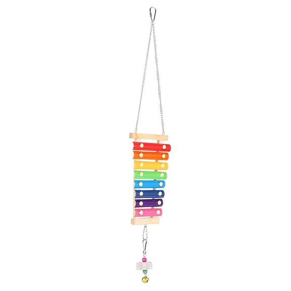 NFTIGB Wooden Xylophone Pecking Diversion Sound-Producing Toy with Grinding Stone, Interactive Hanging Instrument for Pet Chickens, Hens, Macaws, and Parrots (10.24 inches / 26.0 cm) [cite: 1, 6]