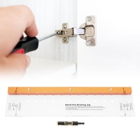 NFTIGB Woodworking Drill Hole Guide Shelf Pin Drilling Jig Tool Set, Self Centering Bit Positioner for Furniture Hinge Installation, 19.29 in / 49 cm Locator Equipment