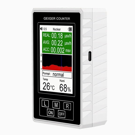 NFTIGB XR1 Pro Nuclear Radiation Detector Professional Geiger Counter with Temperature Humidity Display, White, 1 Count