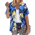 thumbnail image 1 of NFTOEIULA Women Hawaiian Floral Print Oversized Short Sleeve Shirt T-shirt, 1 of 3
