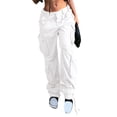 thumbnail image 1 of NFTOEIULA Women Low-Waisted Multi Pockets Drawstring Cargo Pants, 1 of 5