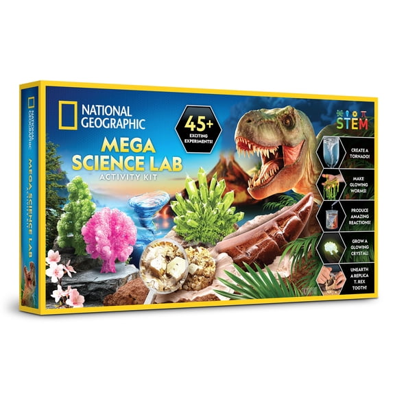 National Geographic Mega Science Lab Kit, 45+ Experiments, STEM Toy for Kids Ages 8+