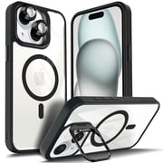NGB SUPREMACY For iPhone 14 Plus / 15 Plus Case Built-In Camera Guard Kickstand Lens Protector Wireless Charging MagSafe/Qi Magnetic Car Mount Apple iPhone 14 Plus / 15 Plus Phone Case Cover