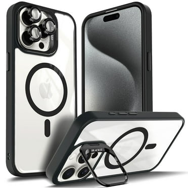 NGB SUPREMACY For iPhone 15 Pro Case Built-In Camera Guard Kickstand Lens Protector Wireless Charging MagSafe/Qi Magnetic Car Mount Apple iPhone 15 Pro Phone Case Cover