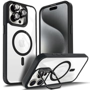 NGB SUPREMACY For iPhone 15 Pro Case Built-In Camera Guard Kickstand Lens Protector Wireless Charging MagSafe/Qi Magnetic Car Mount Apple iPhone 15 Pro Phone Case Cover