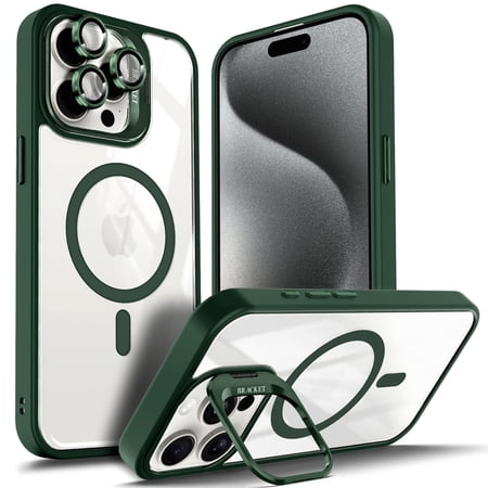 NGB SUPREMACY For iPhone 16 Pro Max Case Built-In Camera Guard Kickstand Lens Protector Wireless Charging MagSafe/Qi Magnetic Car Mount Apple iPhone 16 Pro Max Phone Case Cover