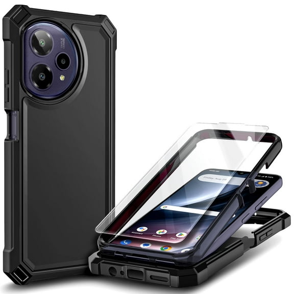 NGB SUPREMACY For Cricket Icon Pro - 2026 / AT&T Motivate Pro 2 5G Phone Case Tempered Glass Screen Protector Full-Body Protective Shockproof Bumper Icon Pro 2026 / ATT Motivate Pro 2 Case Cover