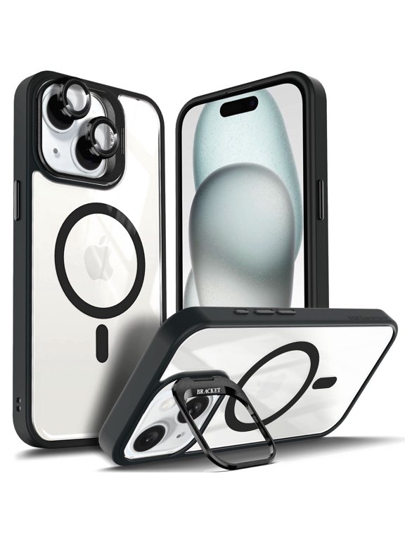 for iPhone 14 Case Built-In Camera Guard Kickstand Lens Protector Wireless Charging MagSafe/Qi Magnetic Car Mount Apple iPhone 14 Phone Case Cover