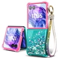 thumbnail image 1 of NGB SUPREMACY For Motorola Razr (2023) Phone Case Moto Razr 2023 Phone Case Wrist Strap Lanyard Womenâs Glitter Liquid Moto Razr 23' Case Cover, 1 of 11