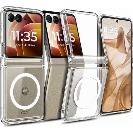 NGB SUPREMACY For Motorola razr 2024/2025/2026 Phone Case Transparent Clear Wireless Charging Magsafe/Qi Magnetic Car Mount Moto razr 2024/2025/2026 Case Cover
