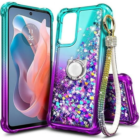 NGB SUPREMACY For Samsung Galaxy A36 5G / Galaxy A37 5G Phone Case Ring Holder Wrist Strap Lanyard Women’s Glitter Liquid Galaxy A36/A37 Case Cover