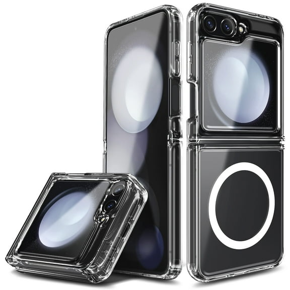 NGB SUPREMACY For Samsung Galaxy Z Flip6 Phone Case Transparent Anti-Yellowing Wireless Charging MagSafe/Qi Magnetic Car Mount Samsung Flip 6 Phone Cover