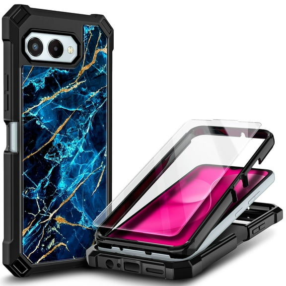 NGB SUPREMACY For T-Mobile Revvl 8 Phone Case Tempered Glass Screen Protector Full-Body Protective Shockproof Bumper TMobile Revvl 8 Case Cover