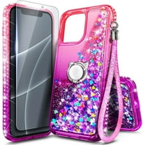 NGB SUPREMACY For iPhone 15 Phone Case Screen Protector Ring Holder Wrist Strap Lanyard Shiny Sparkly Glitter iPhone 15 Case Cover