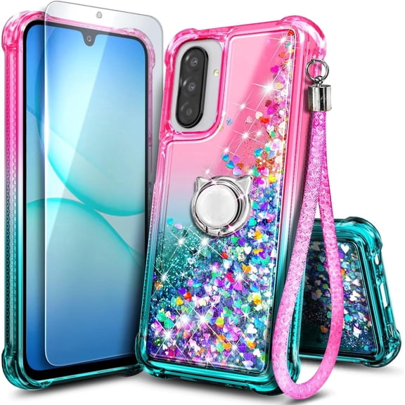 NGB SUPREMACY For Samsung Galaxy A17 5G / Galaxy A26 5G Phone Case Screen Protector Ring Holder Wrist Strap Lanyard Shiny Sparkly Glitter Galaxy A17/A26 Case Cover