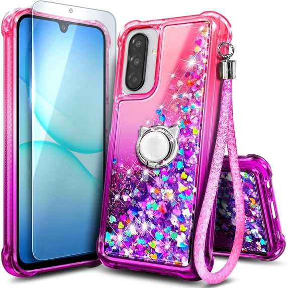 NGB SUPREMACY For Samsung Galaxy A17 5G / Galaxy A26 5G Phone Case Screen Protector Ring Holder Wrist Strap Lanyard Shiny Sparkly Glitter Galaxy A17/A26 Case Cover