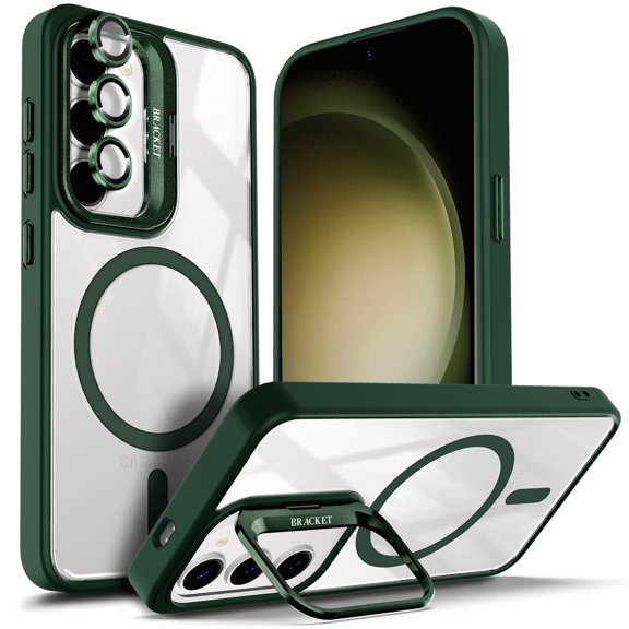 NGB SUPREMACY For Samsung Galaxy S24 Plus Case Built-In Camera Guard Kickstand Lens Protector Wireless Charging MagSafe/Qi Magnetic Car Mount Phone Cover