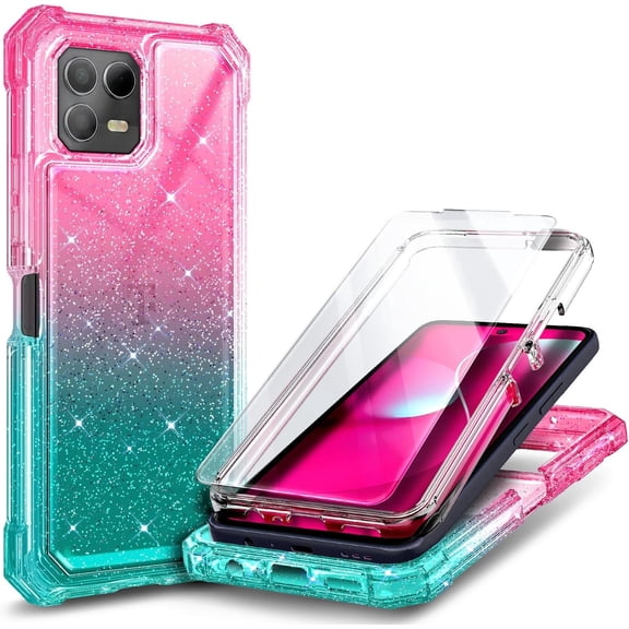 NGB SUPREMACY For T-Mobile Revvl 8 Pro Phone Case Tempered Glass Screen Protector Full-Body Protective Shockproof Bumper TMobile Revvl 8 Pro Case Cover