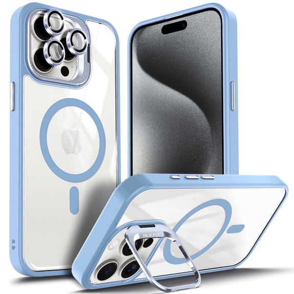 NGB SUPREMACY For iPhone 15 Pro Max Case Built-In Camera Guard Kickstand Lens Protector Wireless Charging MagSafe/Qi Magnetic Car Mount Apple iPhone 15 Pro Max Phone Case Cover