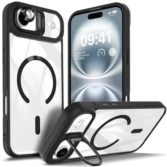 NGB SUPREMACY For iPhone Air Case Built-In Camera Guard Kickstand Lens Protector Wireless Charging MagSafe/Qi Magnetic Car Mount Apple iPhone Air Phone Case Cover