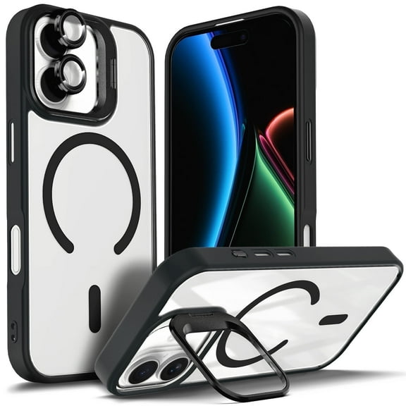 NGB SUPREMACY For iPhone 17 Case Built-In Camera Guard Kickstand Lens Protector Wireless Charging MagSafe/Qi Magnetic Car Mount Apple iPhone 17 Phone Case Cover