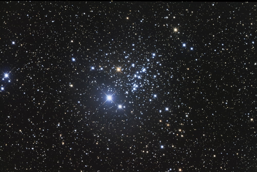NGC 457 is an open star cluster in the constellation Cassiopeia Canvas Art - Robert GendlerStocktrek Images (17 x 12)