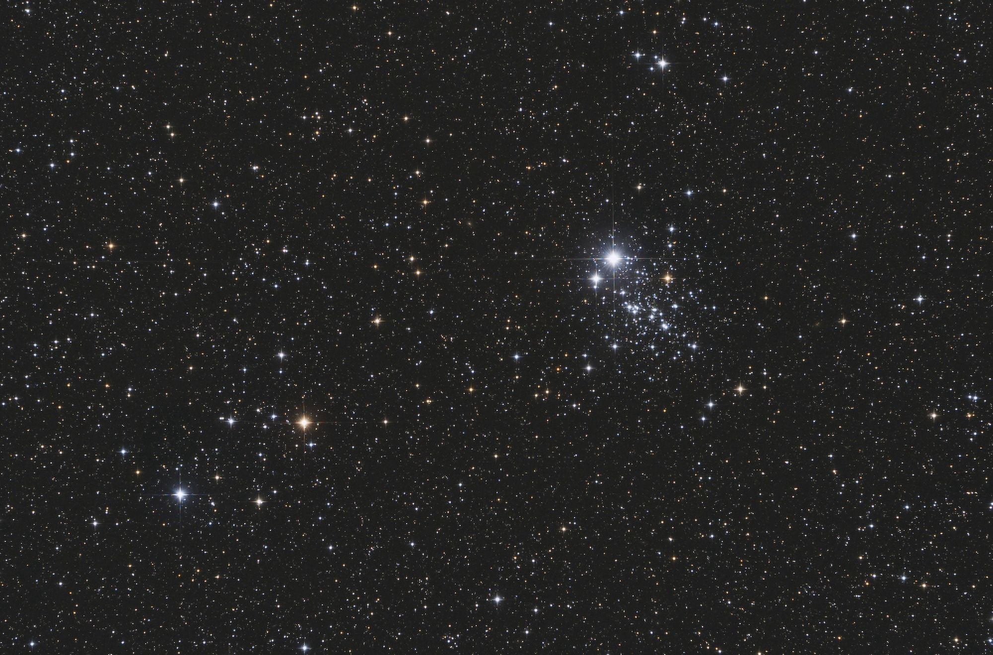 NGC 457 the Owl Cluster in the constellation Cassiopeia Canvas Art - Lorand FenyesStocktrek Images (17 x 12)