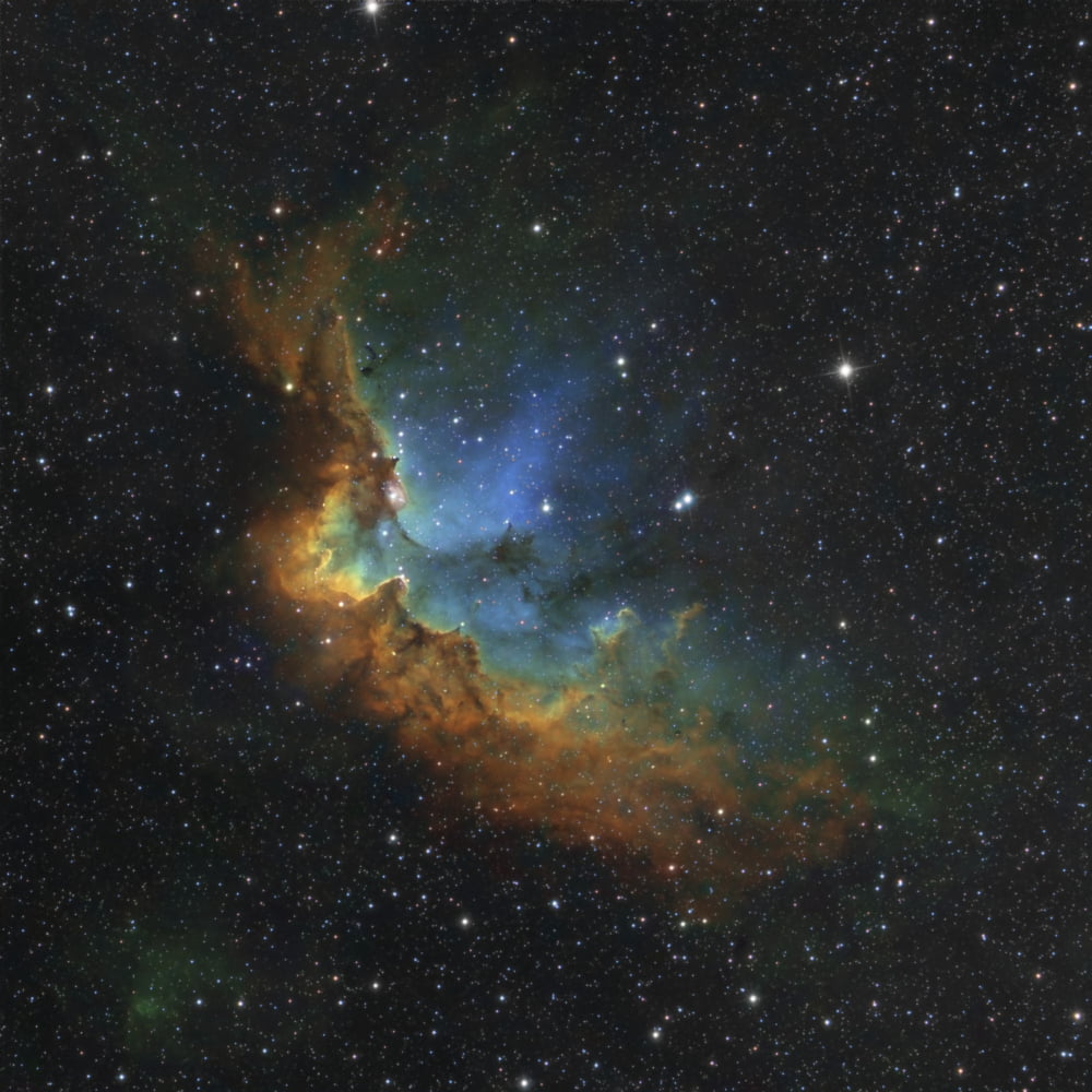 NGC 7380 in Hubble-palette colors Canvas Art - Rolf GeissingerStocktrek Images (28 x 28)