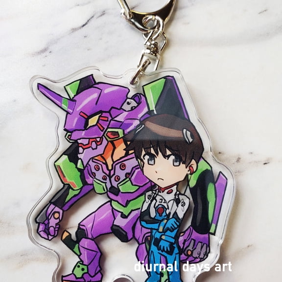 NGE Shinji + Eva Unit 01 Acrylic Charm (1 keychain)