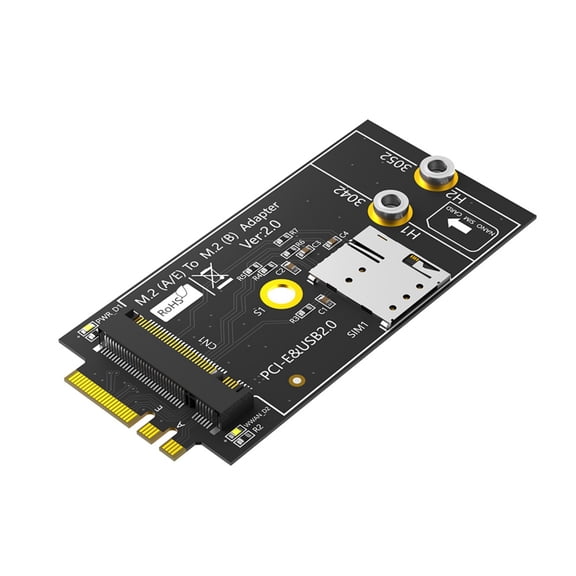 NGFF M.2 Key A+E Interfaces To Key B Wireless Adapter Card With Card Holder For 5G 4G LTE WWAN Modem Module Replace