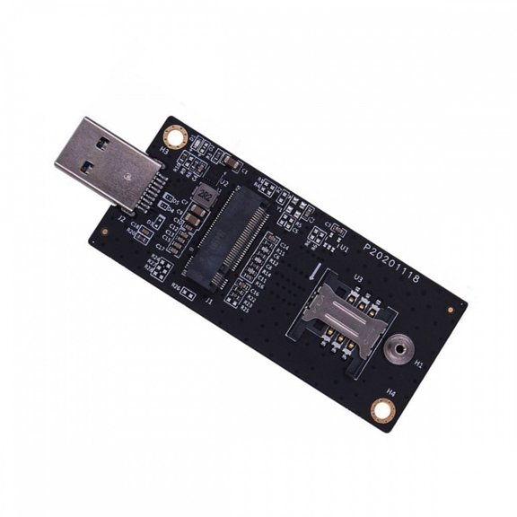 NGFF M.2 Key-B WWAN to USB 3.0 Adapter Riser Card w SIM Slot For 3G/4G/5G LTE Wireless Module Modem Card