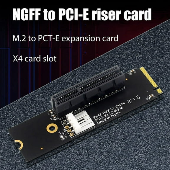 NGFF M.2 to PCI-E 4X Riser Card M2 M Key to PCIe X4 Adapter with LED Indicator SATA Power Riser for Bitcoin Mining