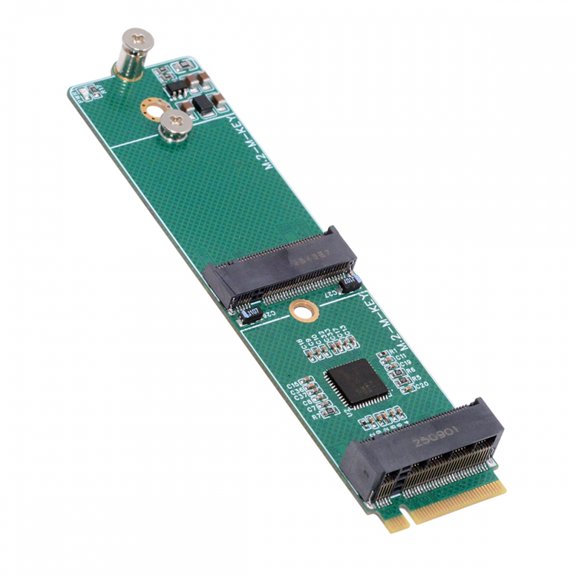 NGFF NVME M-Key Riser Card to Dual Ports M.2 NGFF Key-M NVME SSD Adapter PCIE Packet Switch Compatible with NAS Industrial Control Motherboard