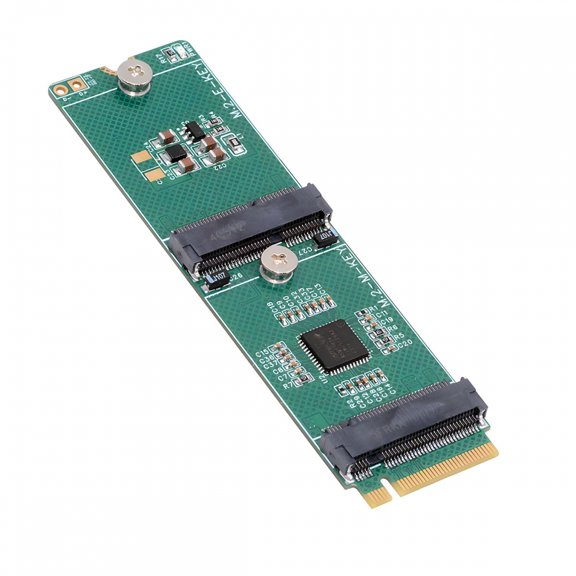 NGFF NVME M-Key Riser Card to E-Key WLAN Card & M.2 NGFF Key-M NVME SSD Adapter PCIE Packet Switch Compatible with NAS Industrial Control Motherboard