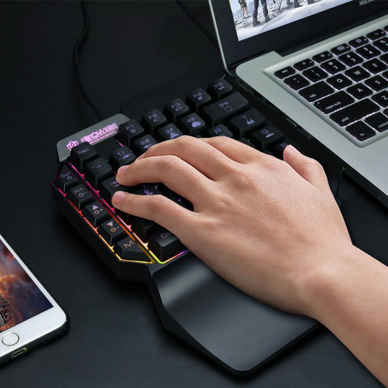 NGHnuifg F6 Keyboard One-handed Wired 39 Keys Luminous Gaming Keyboard ...