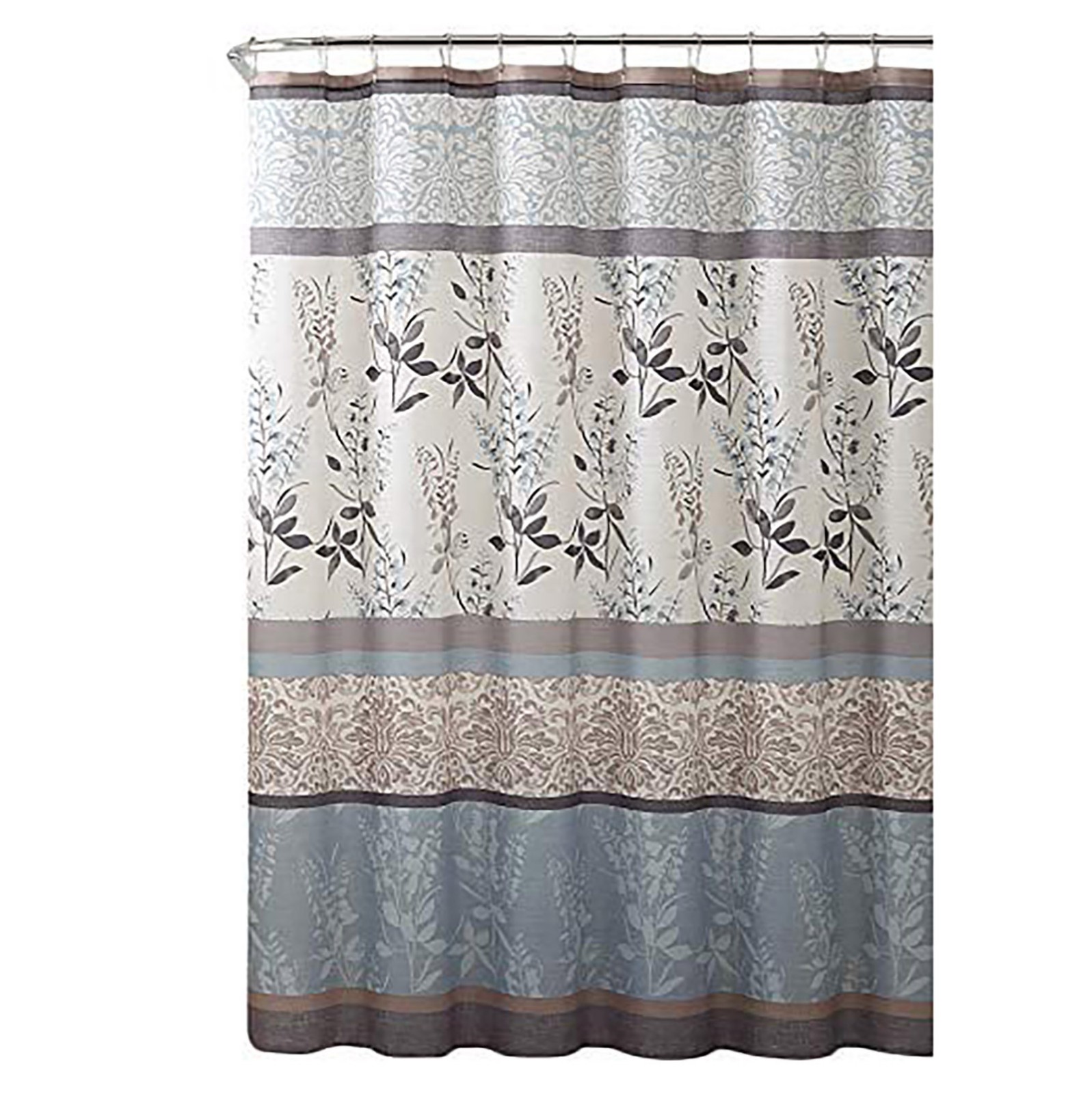 NGHnuifg Light Blue Beige Grey Fabric Shower Curtain For Bathroom