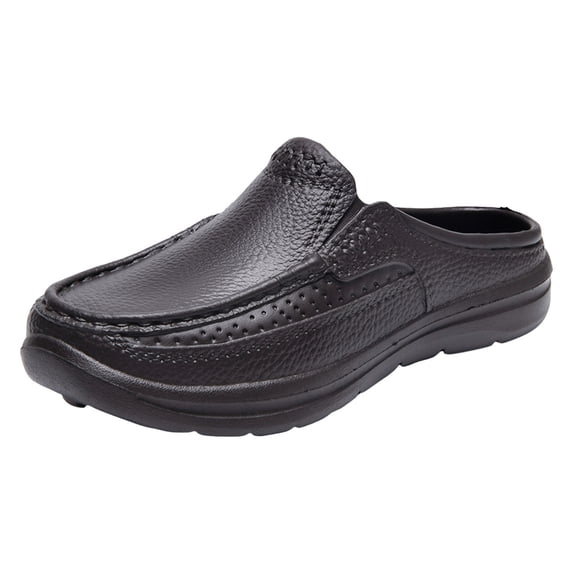 NGHnuifg Men Sandals Fashionable New Pattern Simple Solid Color Summer Casual Half Drag Flat Bottom Mens Closed Toe Sandals Size 14 Wide Mens Sandals Slide 11 Mens Closed Toe Sandals Size 14