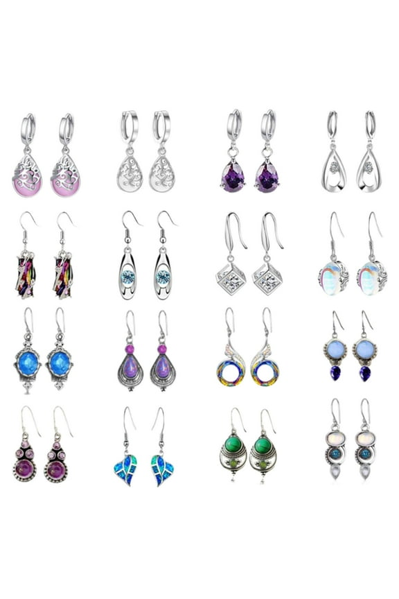 New Set Of Earrings Opal Earrings Drop Diamond Gradient Pair Bohemian Ear Clips Star Dangle Earrings Multiple Earrings Set for Women Womens Earrings Dangling Trendy