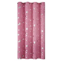NGHnuifg Pink Star Moon Print Kids Boy Girls Window Curtains Room Thermal Insulated For Bedroom Home Decor 2 Panel Curtains Shower Curtain 76 Inches Long Curtains for Bedroom Sheer