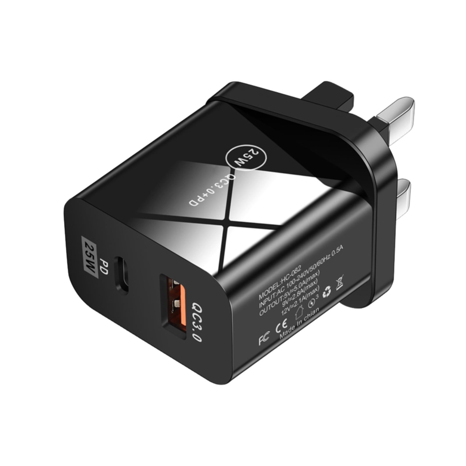 NGHnuifg QC3.0 25W Fast USB C Charger For Smartphones USB + Type C Dual Port Charging Head Ac
