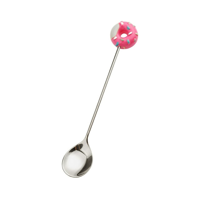 NGHnuifg Stainless Steel Sweet Donut Dessert Fork Coffee Spoon And