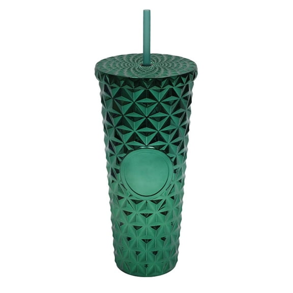 NGHnuifg Summer 710 800ml Reusable Cup With Lid And Straw Cold Drink Cup With Straw Clear Cup Double Layer Large Capacity Holder Hobnail Tumblers Clear Wavy Double Layer Glass Mug