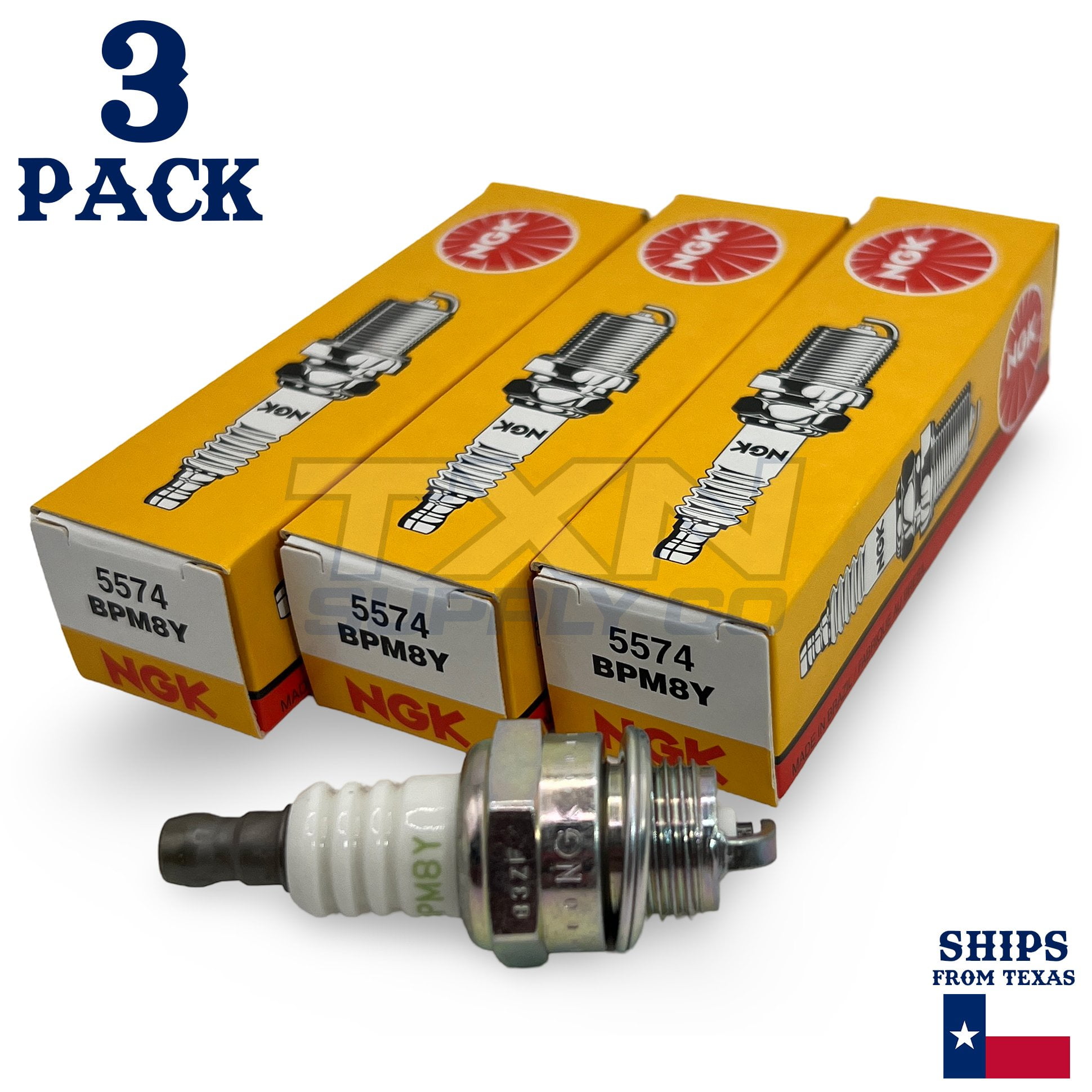 NGK 5574 BPM8Y Spark Plugs 3PACK - Walmart.com