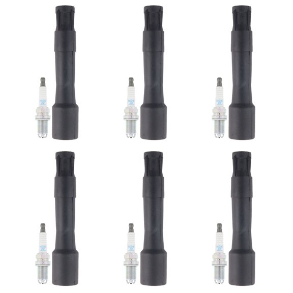 NGK 6 Standard SparkPlugs 6 Coil Boots Kit for BMW E36 E46 3-Series M3 E53 X5 L6