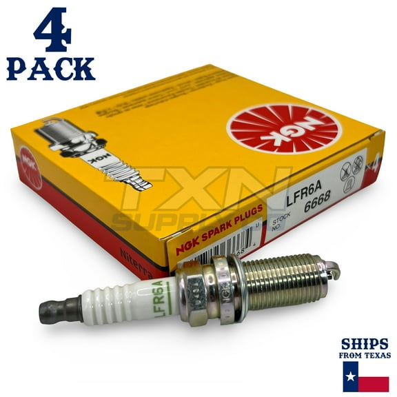 NGK 6668 Spark Plugs LFR6A - 4 Pack