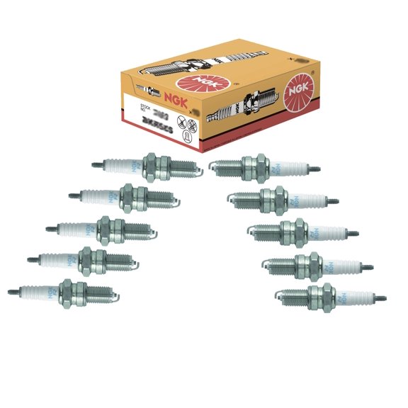 NGK Set of 10 Standard Nickel Spark Plugs Threaded Stud