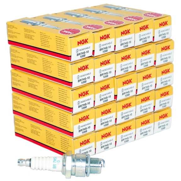NGK Spark Plug BR7HS-10 Nickel Electrode 14mm Thread Diameter, Pack of 25